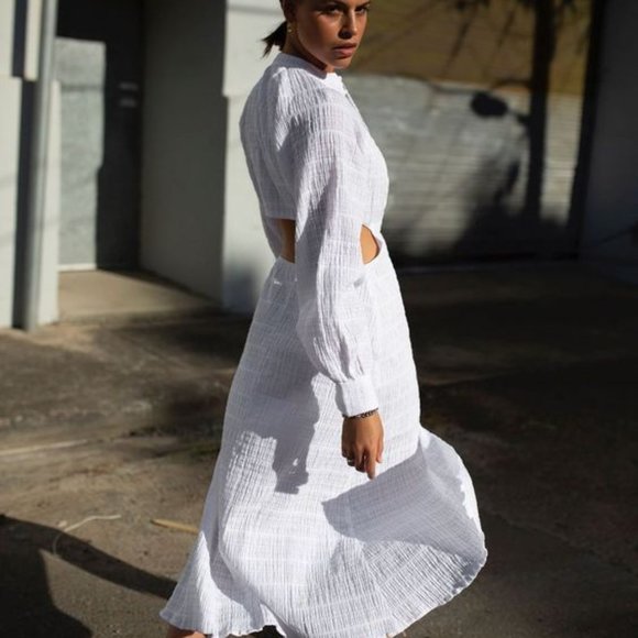 Whitewash Maxi Dress in Rippled Cotton — Third Form - Picture 1 of 14